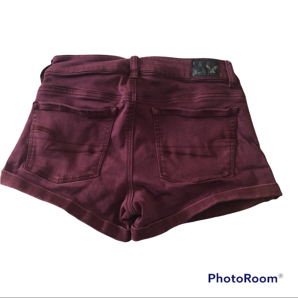super stretch Hi-Rise Shortie shorts plum color size 4 American Eagle - Picture 1 of 5